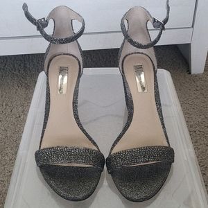 dark gray block heels